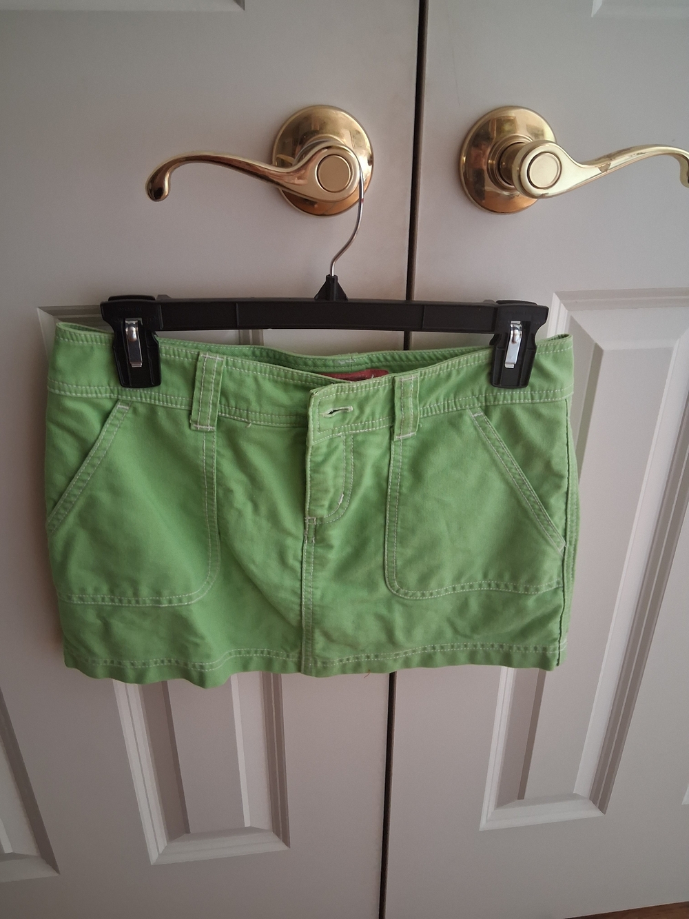 Aeropostale Light Green Cotton Mini Skirt